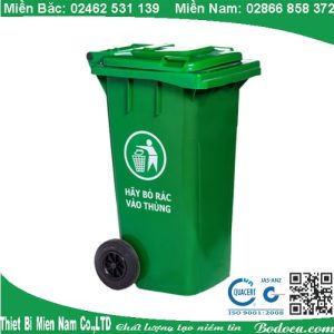 Thùng rác nhựa HDPE 120L chính hãng- Bodoca