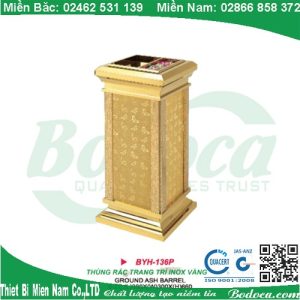 Thùng rác inox mạ vàng giá rẻ BYH-136P