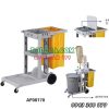 Xe đẩy vệ sinh 3 tầng màu ghi có nắp