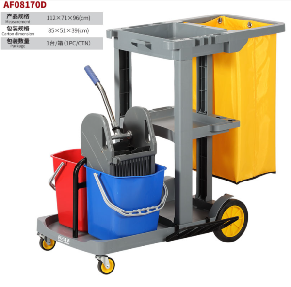 Xe đẩy vệ sinh công nghiệp bằng nhựa AF08170D Xe đẩy vệ sinh công nghiệp bằng nhựa AF08170D